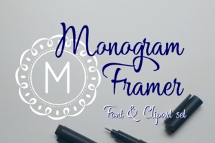 Monogram Framer Font: Combining Typography and Decorative Frame Cliparts